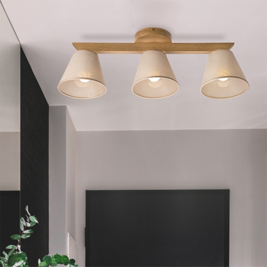 Candelabro integrado ANTONIO 3xE14/40W/230V carvalho