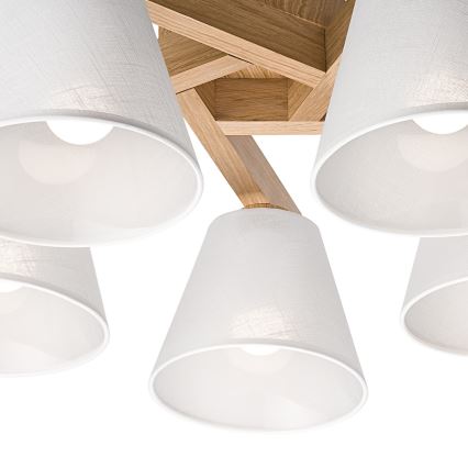 Candelabro integrado ANTONIO 5xE14/40W/230V carvalho