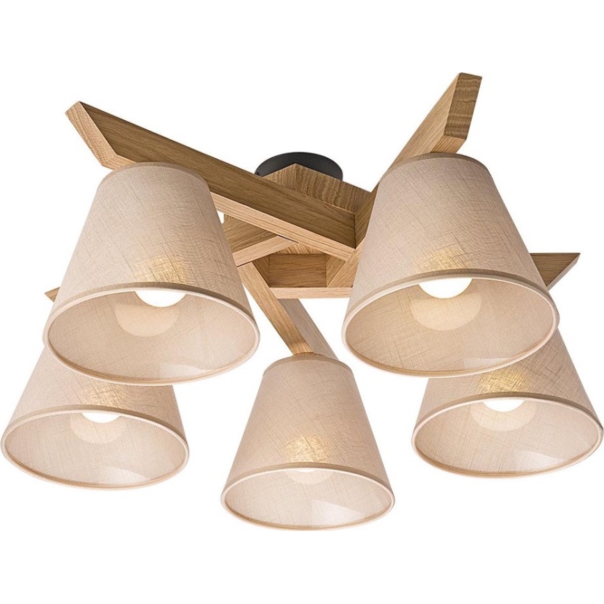 Candelabro integrado ANTONIO 5xE14/40W/230V carvalho