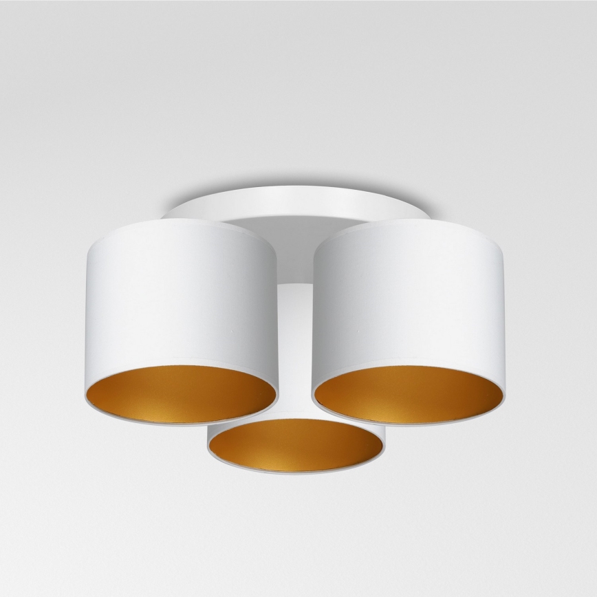 Candelabro integrado ARDEN 3xE27/60W/230V branco/dourado