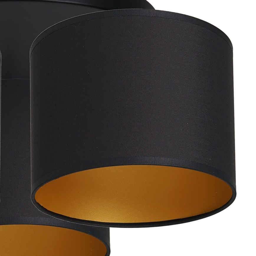 Candelabro integrado ARDEN 3xE27/60W/230V preto/dourado