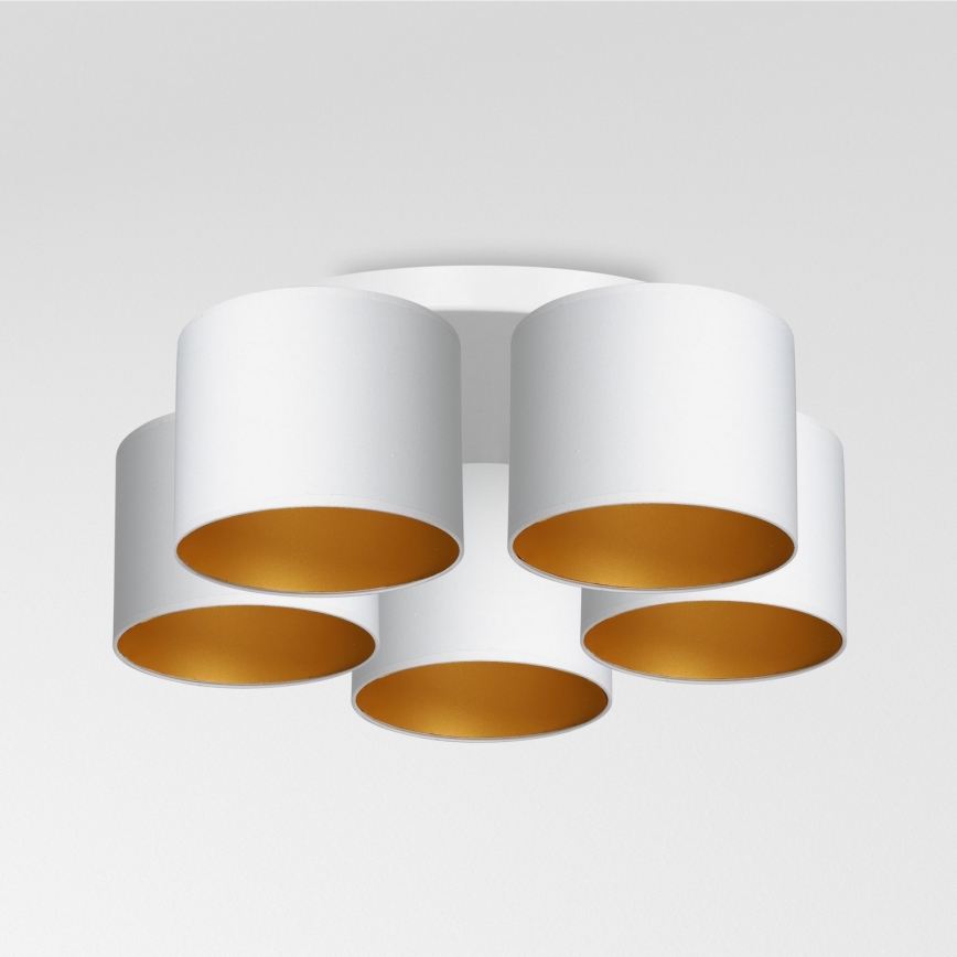 Candelabro integrado ARDEN 5xE27/60W/230V branco/dourado