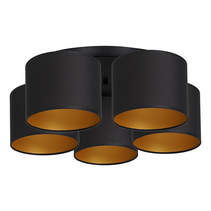 Candelabro integrado ARDEN 5xE27/60W/230V preto/dourada