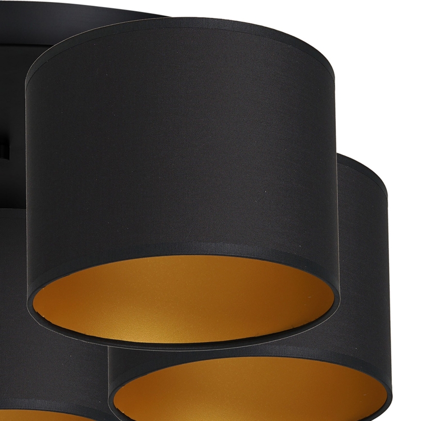 Candelabro integrado ARDEN 5xE27/60W/230V preto/dourada