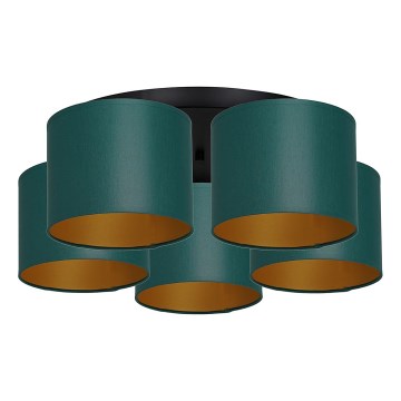 Candelabro integrado ARDEN 5xE27/60W/230V verde/dourado
