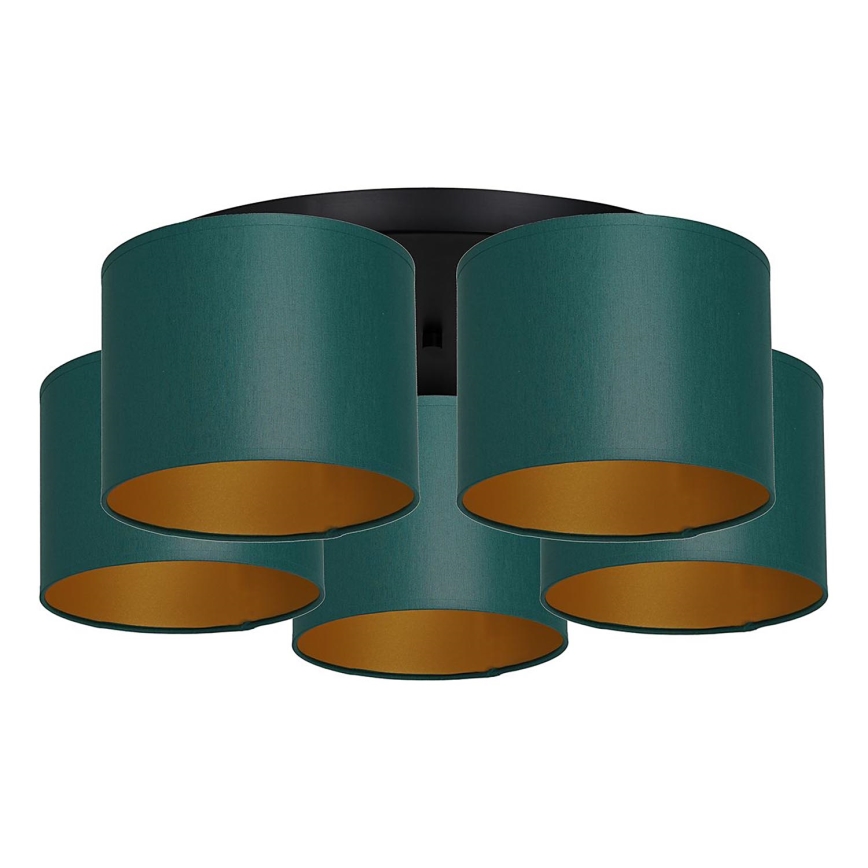 Candelabro integrado ARDEN 5xE27/60W/230V verde/dourado