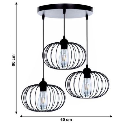 Candelabro integrado BOCCA 3xE27/60W/230V