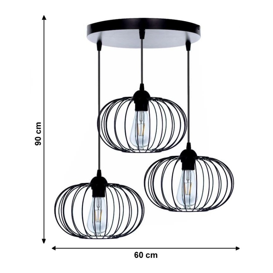 Candelabro integrado BOCCA 3xE27/60W/230V