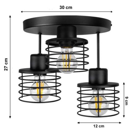 Candelabro integrado BONOX 3xE27/60W/230V