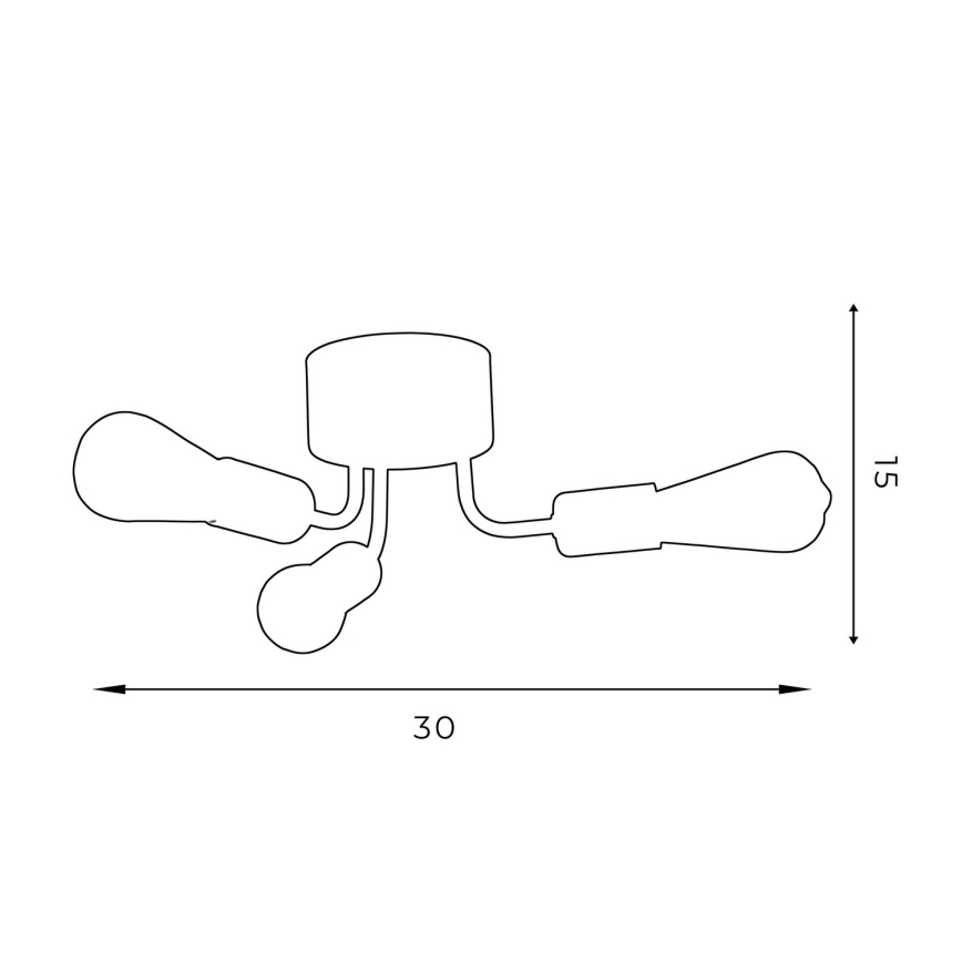 Candelabro integrado BRENDA 3xE27/60W/230V preto