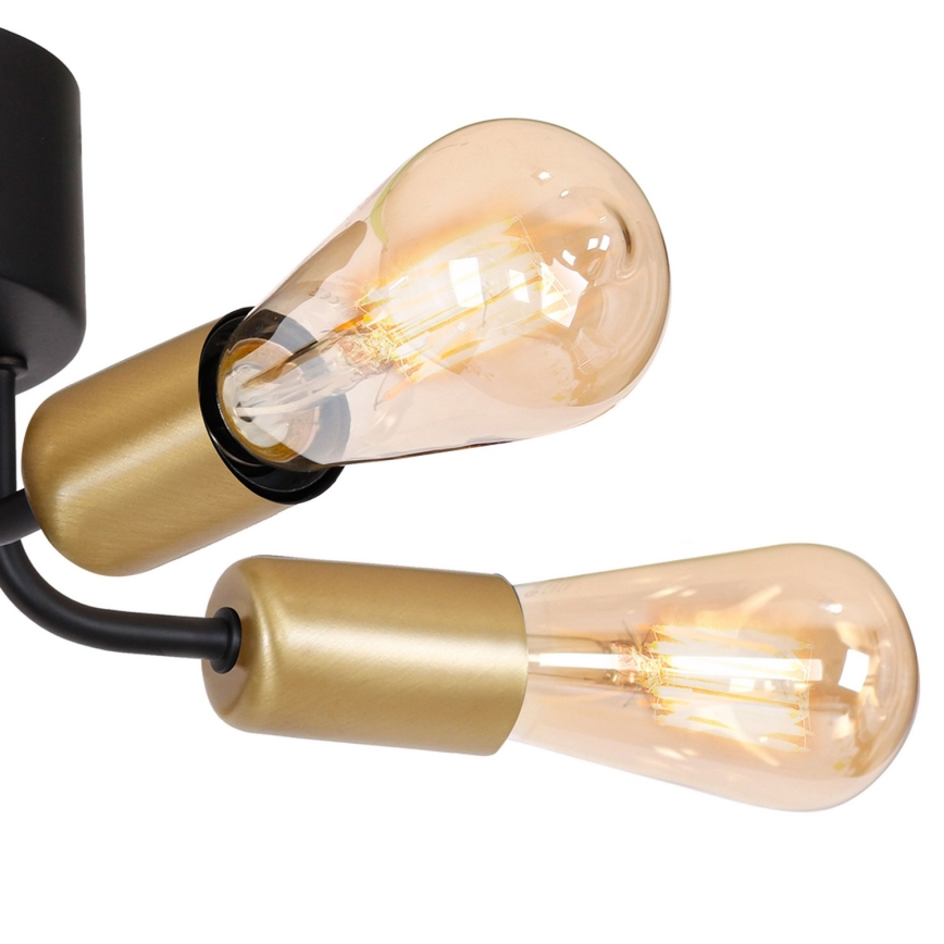 Candelabro integrado BRENDA 5xE27/60W/230V preto/dourado