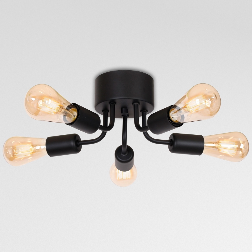 Candelabro integrado BRENDA 5xE27/60W/230V preto