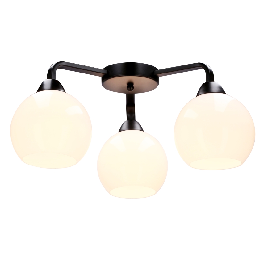 Candelabro integrado CALDERA 3xE27/60W/230V preto