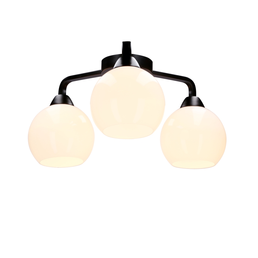 Candelabro integrado CALDERA 3xE27/60W/230V preto