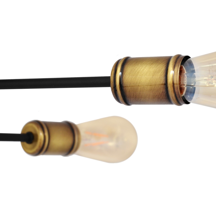 Candelabro integrado CAMBRIDGE 6xE27/20W/230V preto/dourado