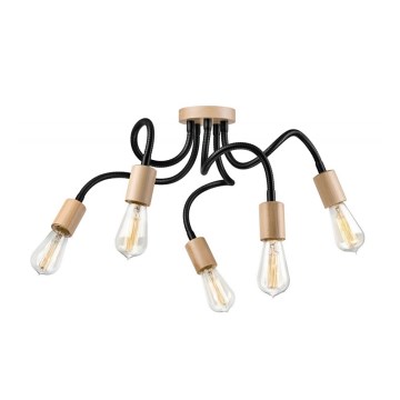 Candelabro integrado CAMERON 5xE27/60W/230V faia - FSC certificado