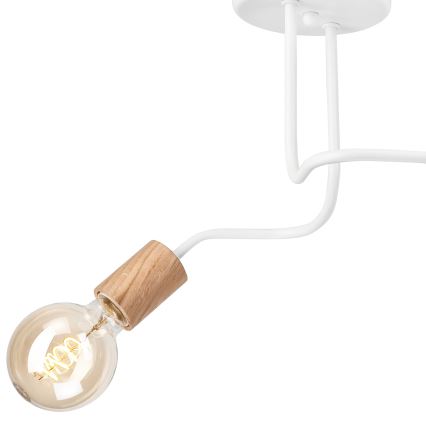 Candelabro integrado CONOR 2xE27/60W/230V carvalho/branco