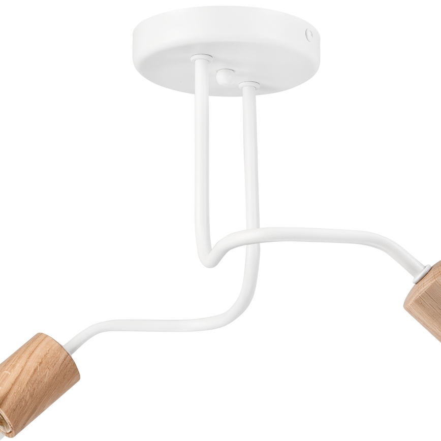 Candelabro integrado CONOR 2xE27/60W/230V carvalho/branco