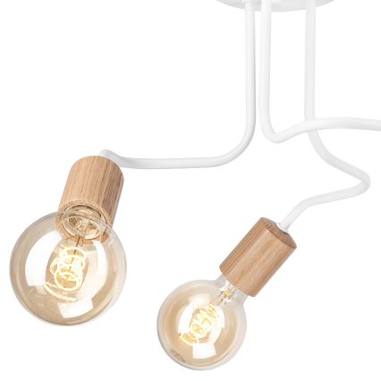 Candelabro integrado CONOR 3xE27/60W/230V carvalho/branco