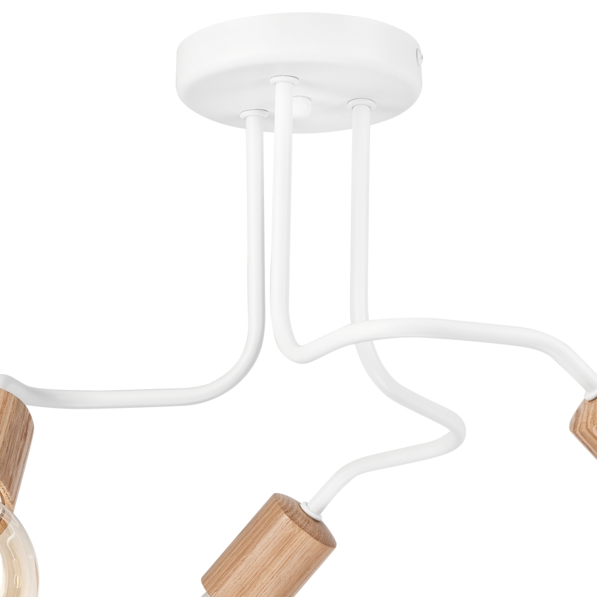 Candelabro integrado CONOR 3xE27/60W/230V carvalho/branco
