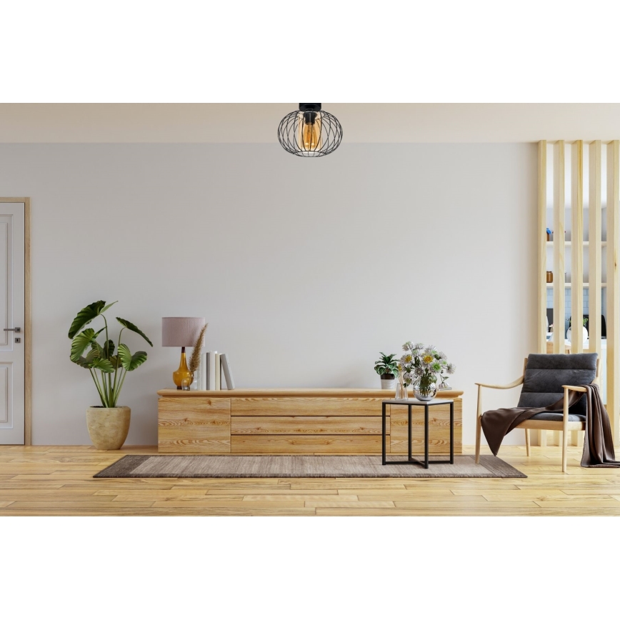 Candelabro integrado CORRINI 1xE27/60W/230V diâmetro 25 cm preto/bege