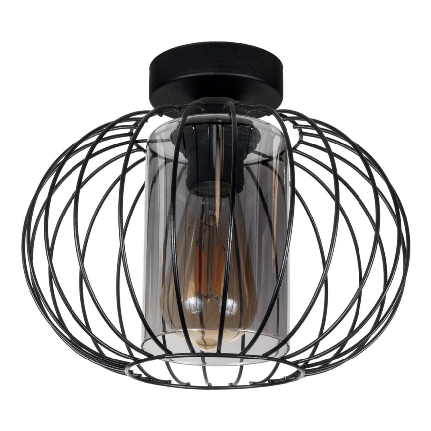 Candelabro integrado CORRINI 1xE27/60W/230V diâmetro 25 cm preto/cinzento
