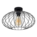 Candelabro integrado CORRINI 1xE27/60W/230V diâmetro 34 cm preto/transparente