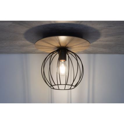 Candelabro integrado CYBER 1xE27/60W/230V madeira/preto