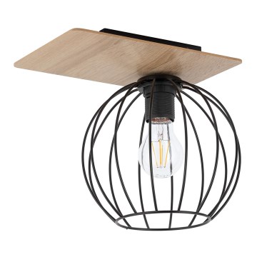 Candelabro integrado CYBER 1xE27/60W/230V madeira/preto