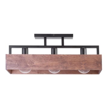 Candelabro integrado DAKOTA 3xE27/60W/230V madeira/preto