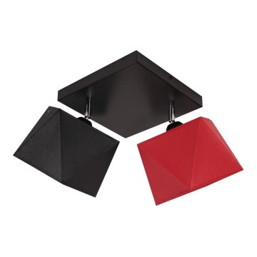 Candelabro integrado DIAMENT 2xE27/60W/230V preto e vermelho