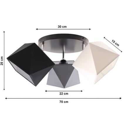 Candelabro integrado DIAMENT 3xE27/60W/230V