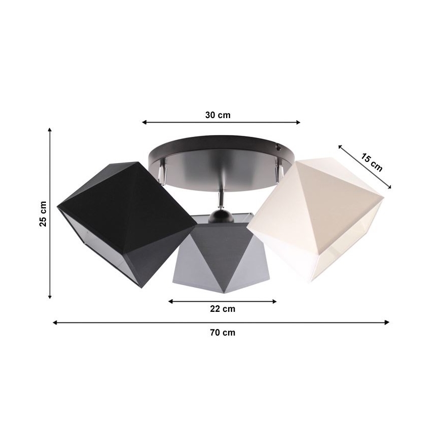 Candelabro integrado DIAMENT 3xE27/60W/230V