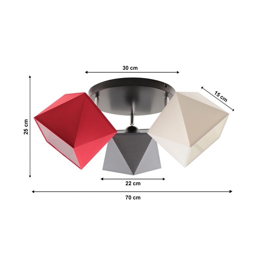 Candelabro integrado DIAMENT 3xE27/60W/230V