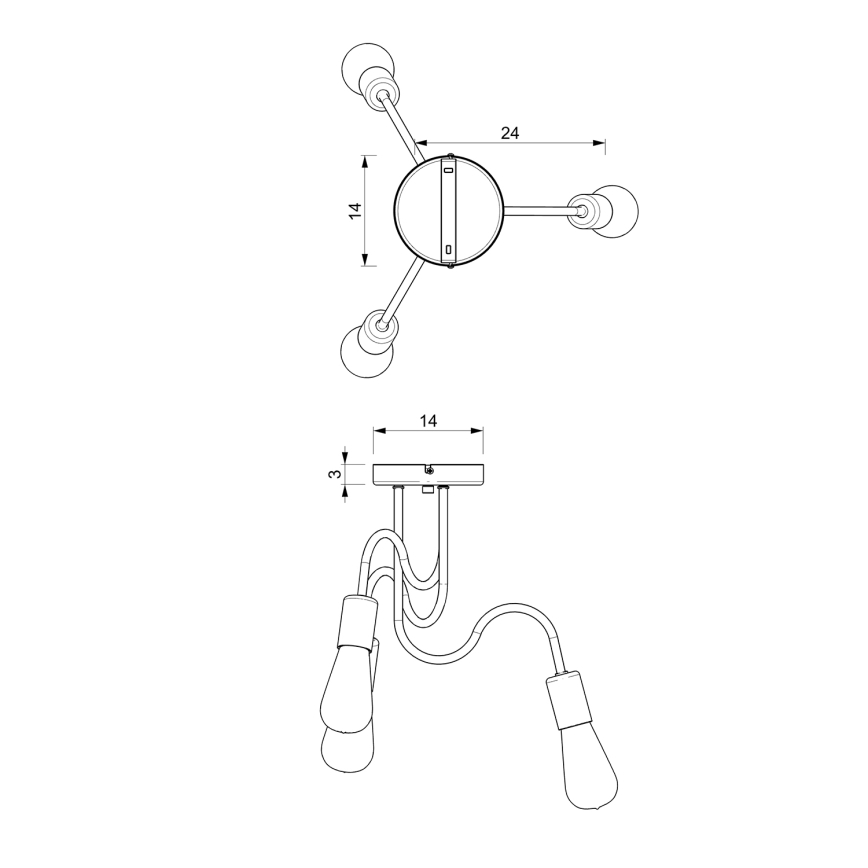 Candelabro integrado DOW 3xE27/60W/230V