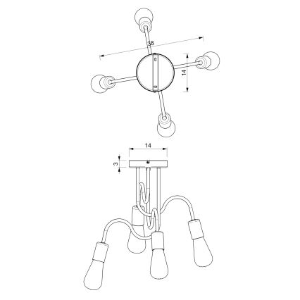 Candelabro integrado DOW 4xE27/60W/230V