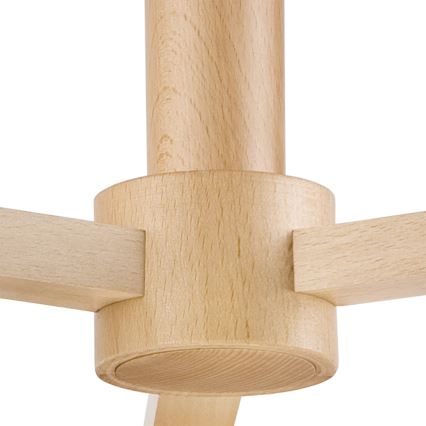 Candelabro integrado ELLIE 3xE27/60W/230V cinzento/faia - FSC certificado