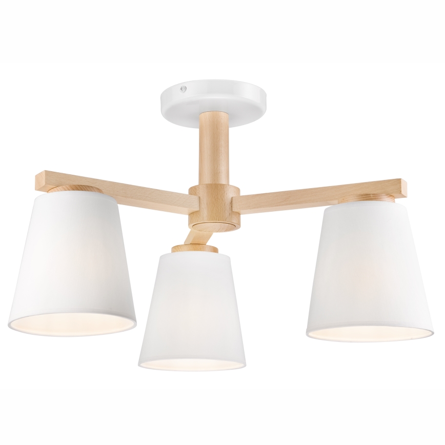 Candelabro integrado ELLIE 3xE27/60W/230V faia - FSC certificado