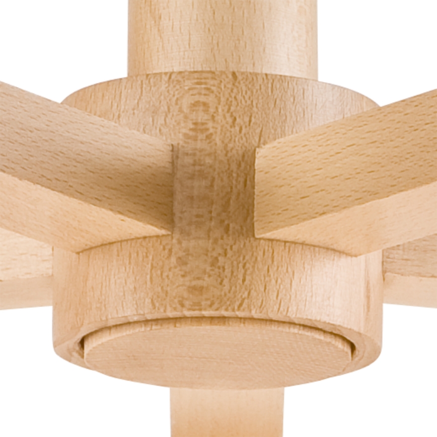 Candelabro integrado ELLIE 5xE27/60W/230V branco/faia - FSC certificado