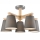 Candelabro integrado ELLIE 5xE27/60W/230V cinzento/faia - FSC certificado