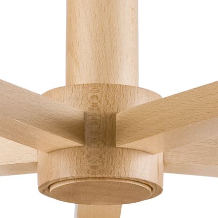 Candelabro integrado ELLIE 5xE27/60W/230V cinzento/faia - FSC certificado