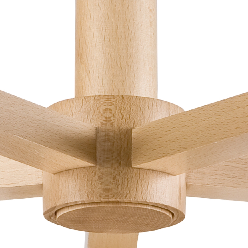 Candelabro integrado ELLIE 5xE27/60W/230V cinzento/faia - FSC certificado