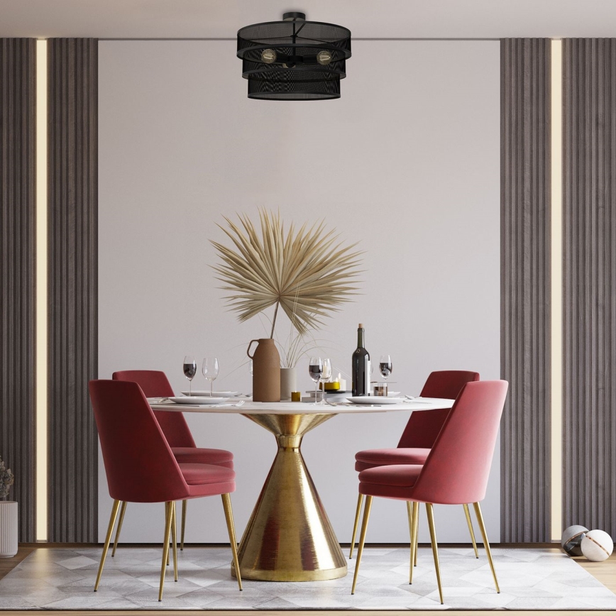 Candelabro integrado GLUM 3xE27/60W/230V preto