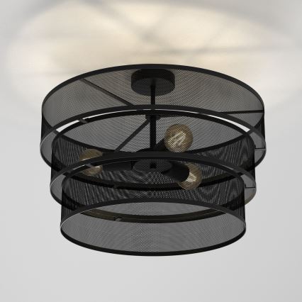 Candelabro integrado GLUM 3xE27/60W/230V preto