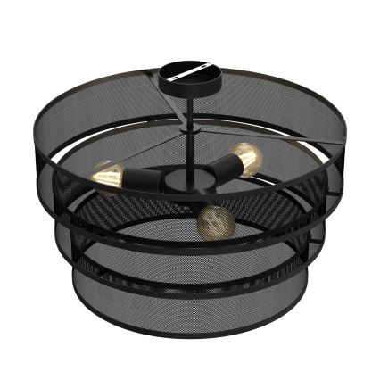 Candelabro integrado GLUM 3xE27/60W/230V preto