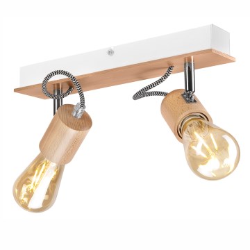 Candelabro integrado GUSTAVO 2xE27/60W/230V faia - FSC certificado