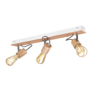 Candelabro integrado GUSTAVO 3xE27/60W/230V faia - FSC certificado