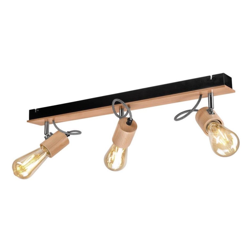 Candelabro integrado GUSTAVO 3xE27/60W/230V faia - FSC certificado