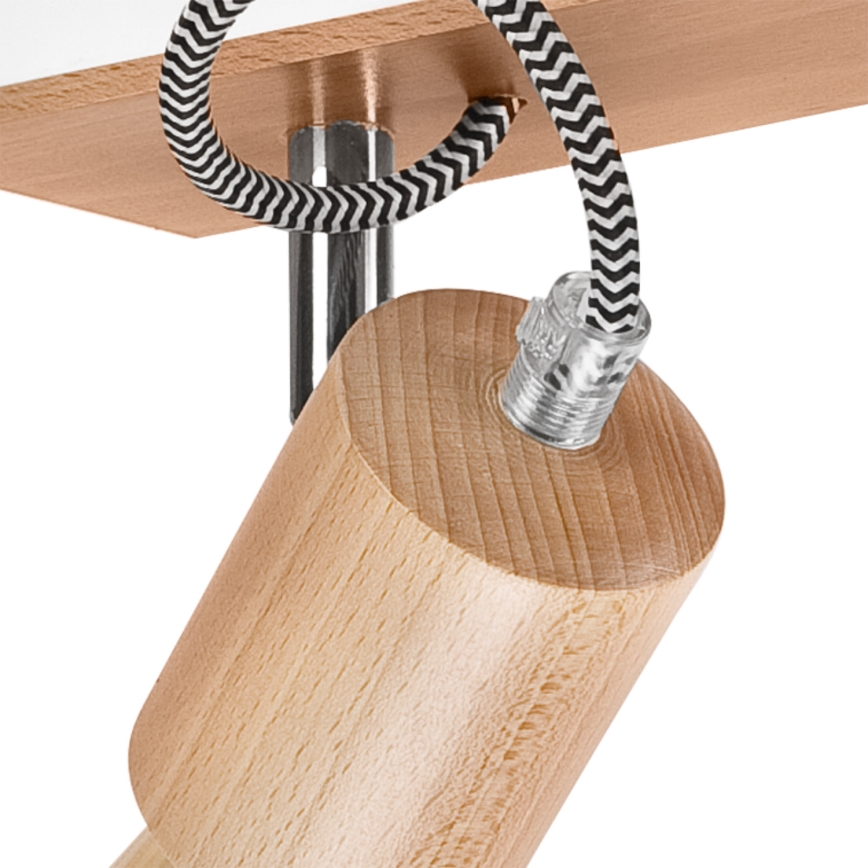Candelabro integrado GUSTAVO 3xE27/60W/230V faia - FSC certificado