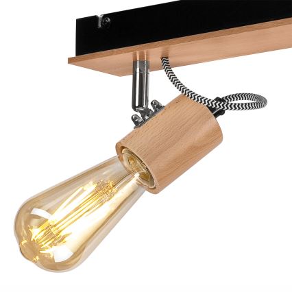 Candelabro integrado GUSTAVO 3xE27/60W/230V faia - FSC certificado